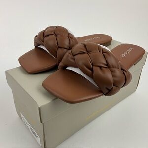 Marc Fisher mf Folier Dark Natural Sandals Brown New In Box